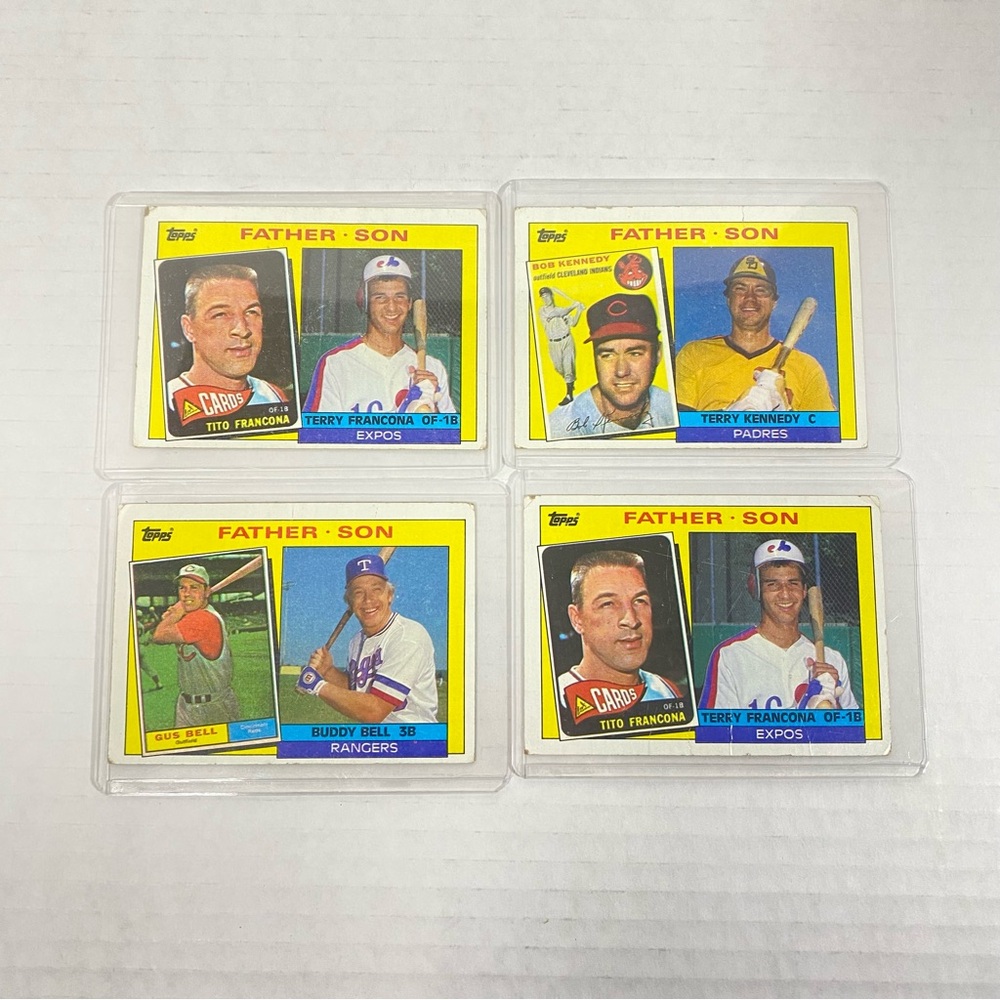 Father Son Baseball Cards Lot of 4